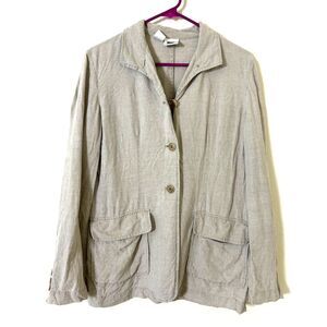 DKNY 100% Linen button lightweight jacket‎ blazer Women's 6 classic vintage